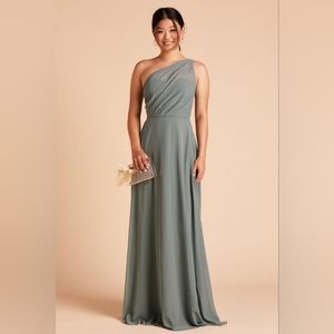 Small Sage Birdy Grey Kira One Shoulder Maxi Dress